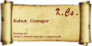 Kohut Csongor névjegykártya